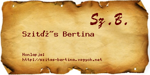 Szitás Bertina névjegykártya